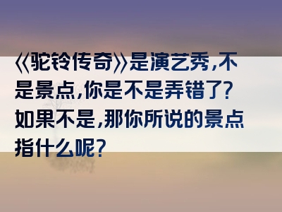 《驼铃传奇》是演艺秀，不是景点，你是不是弄错了？如果不是，那你所说的景点指什么呢？