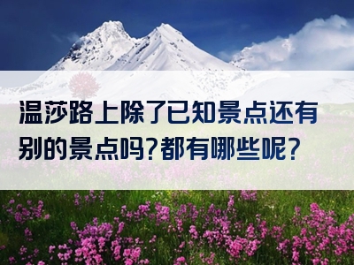 温莎路上除了已知景点还有别的景点吗？都有哪些呢？