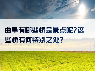 曲阜有哪些桥是景点呢？这些桥有何特别之处？