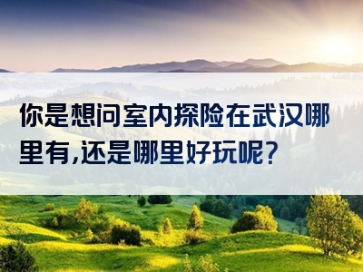 你是想问室内探险在武汉哪里有，还是哪里好玩呢？