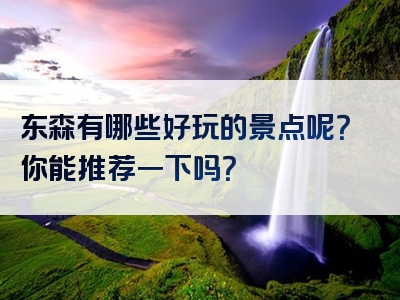 东森有哪些好玩的景点呢？你能推荐一下吗？