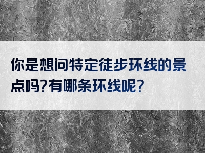 你是想问特定徒步环线的景点吗？有哪条环线呢？