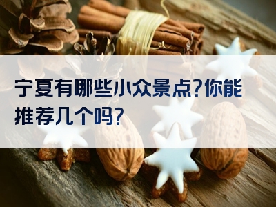 宁夏有哪些小众景点？你能推荐几个吗？