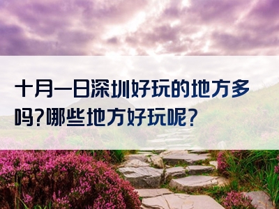 十月一日深圳好玩的地方多吗？哪些地方好玩呢？