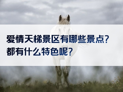 爱情天梯景区有哪些景点？都有什么特色呢？