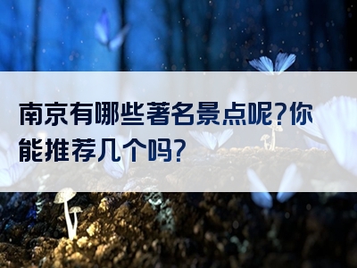 南京有哪些著名景点呢？你能推荐几个吗？