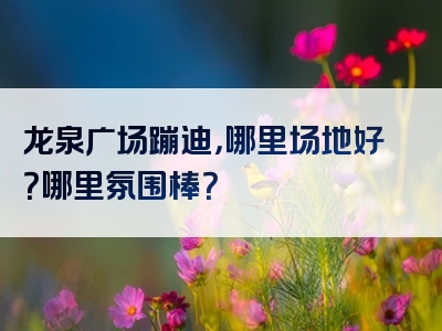 龙泉广场蹦迪，哪里场地好？哪里氛围棒？