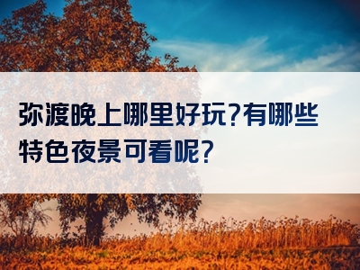 弥渡晚上哪里好玩？有哪些特色夜景可看呢？