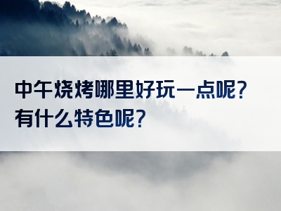 中午烧烤哪里好玩一点呢？有什么特色呢？