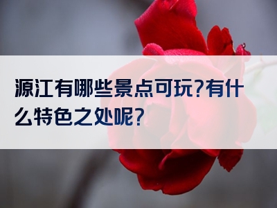 源江有哪些景点可玩？有什么特色之处呢？