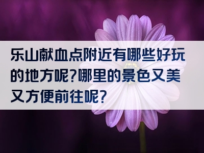 乐山献血点附近有哪些好玩的地方呢？哪里的景色又美又方便前往呢？