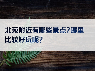 北苑附近有哪些景点？哪里比较好玩呢？