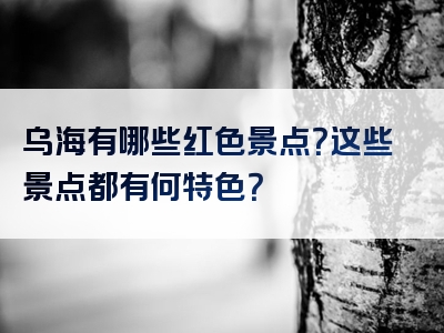 乌海有哪些红色景点？这些景点都有何特色？