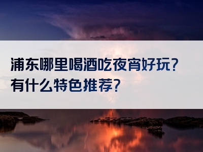 浦东哪里喝酒吃夜宵好玩？有什么特色推荐？