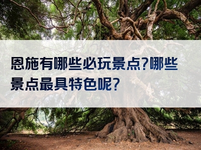 恩施有哪些必玩景点？哪些景点最具特色呢？