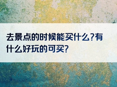 去景点的时候能买什么？有什么好玩的可买？