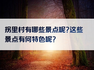 拐里村有哪些景点呢？这些景点有何特色呢？