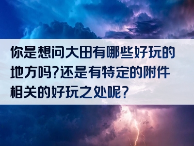 你是想问大田有哪些好玩的地方吗？还是有特定的附件相关的好玩之处呢？