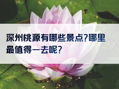 深州桃源有哪些景点？哪里最值得一去呢？