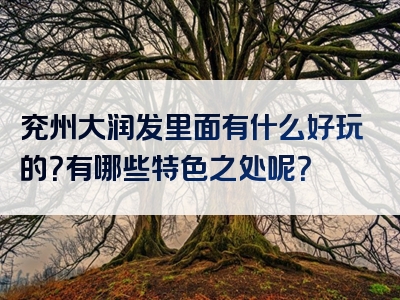 兖州大润发里面有什么好玩的？有哪些特色之处呢？