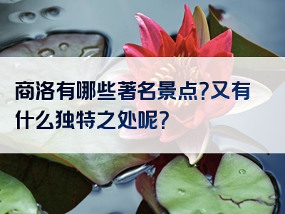 商洛有哪些著名景点？又有什么独特之处呢？