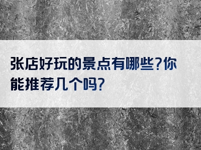 张店好玩的景点有哪些？你能推荐几个吗？