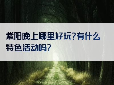 紫阳晚上哪里好玩？有什么特色活动吗？
