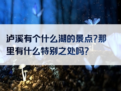 泸溪有个什么湖的景点？那里有什么特别之处吗？