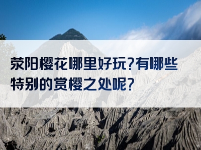 荥阳樱花哪里好玩？有哪些特别的赏樱之处呢？