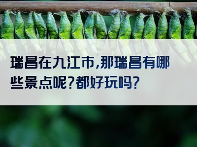 瑞昌在九江市，那瑞昌有哪些景点呢？都好玩吗？