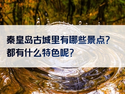 秦皇岛古城里有哪些景点？都有什么特色呢？