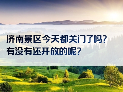 济南景区今天都关门了吗？有没有还开放的呢？