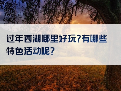 过年西湖哪里好玩？有哪些特色活动呢？
