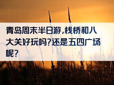 青岛周末半日游，栈桥和八大关好玩吗？还是五四广场呢？