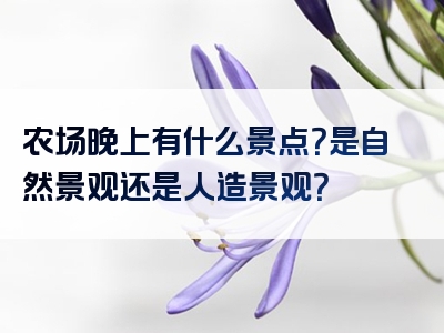 农场晚上有什么景点？是自然景观还是人造景观？