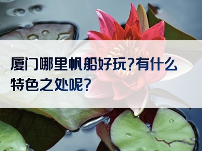 厦门哪里帆船好玩？有什么特色之处呢？