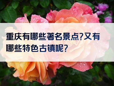 重庆有哪些著名景点？又有哪些特色古镇呢？