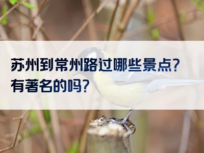 苏州到常州路过哪些景点？有著名的吗？