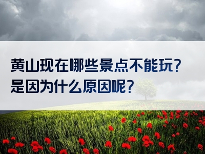 黄山现在哪些景点不能玩？是因为什么原因呢？