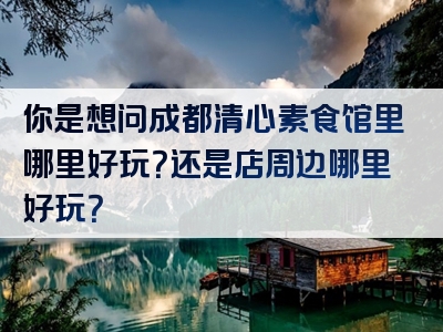 你是想问成都清心素食馆里哪里好玩？还是店周边哪里好玩？