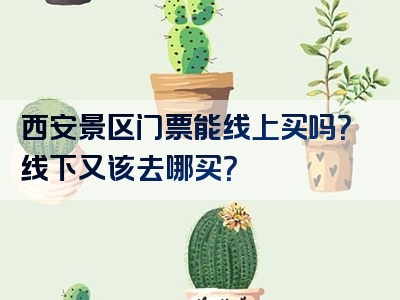 西安景区门票能线上买吗？线下又该去哪买？