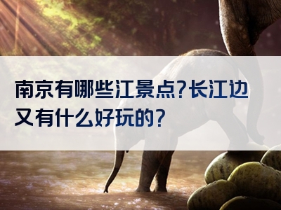 南京有哪些江景点？长江边又有什么好玩的？