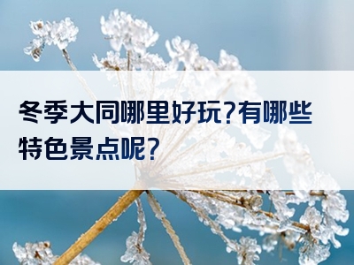 冬季大同哪里好玩？有哪些特色景点呢？