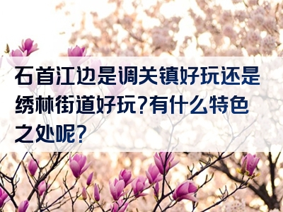 石首江边是调关镇好玩还是绣林街道好玩？有什么特色之处呢？