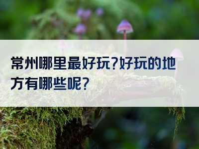 常州哪里最好玩？好玩的地方有哪些呢？