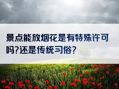 景点能放烟花是有特殊许可吗？还是传统习俗？