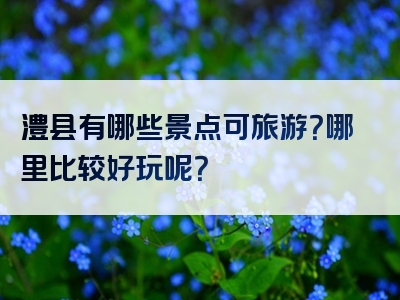 澧县有哪些景点可旅游？哪里比较好玩呢？