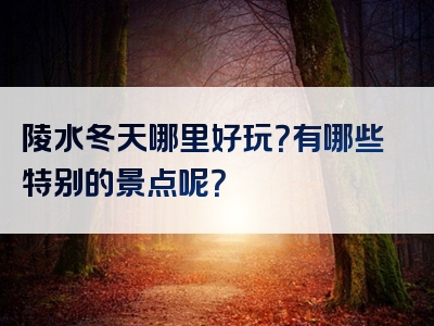 陵水冬天哪里好玩？有哪些特别的景点呢？