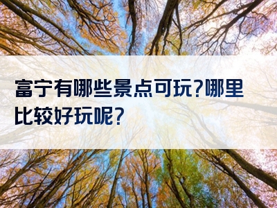 富宁有哪些景点可玩？哪里比较好玩呢？