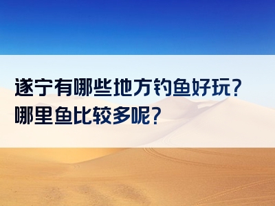 遂宁有哪些地方钓鱼好玩？哪里鱼比较多呢？